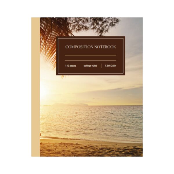 Composition Notebook: College Ruled | Beach Scene | Ideal for School, Work, or Journaling