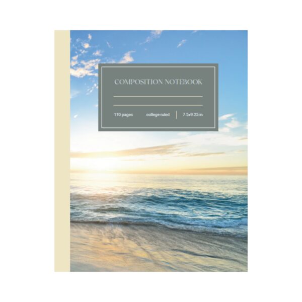 Composition Notebook: College Ruled | Beach Scene | Ideal for School, Work, or Journaling