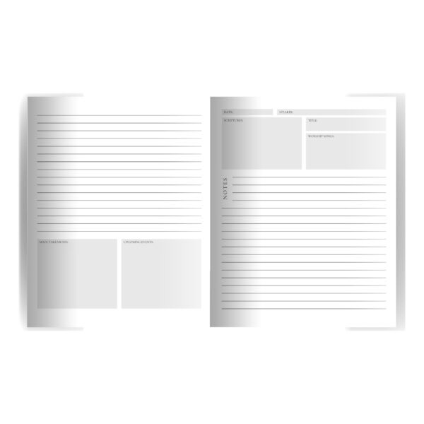 Sermon Notes Notebook: 53 Weekly Church Sermon Study Pages with Cream Paper