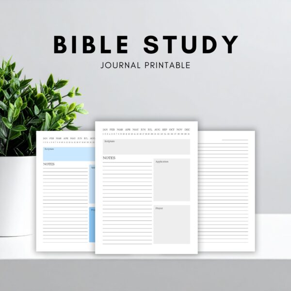 Bible Study Journal – Scripture & Application Printable