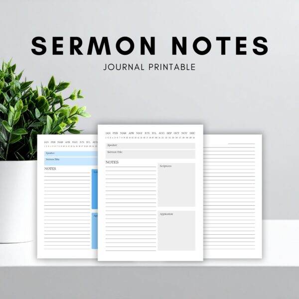 Sermon Notes Journal Printable